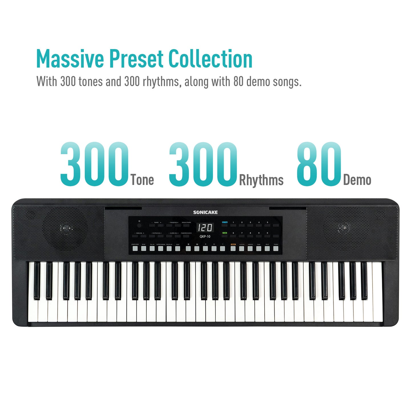 61 KEYS LED ELECTRONIC KEYBOARD - Sonicake