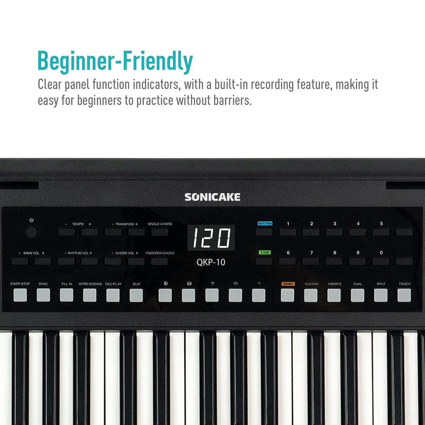 61 KEYS LED ELECTRONIC KEYBOARD - Sonicake