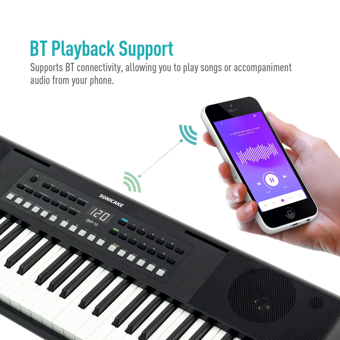 61 KEYS LED ELECTRONIC KEYBOARD - Sonicake