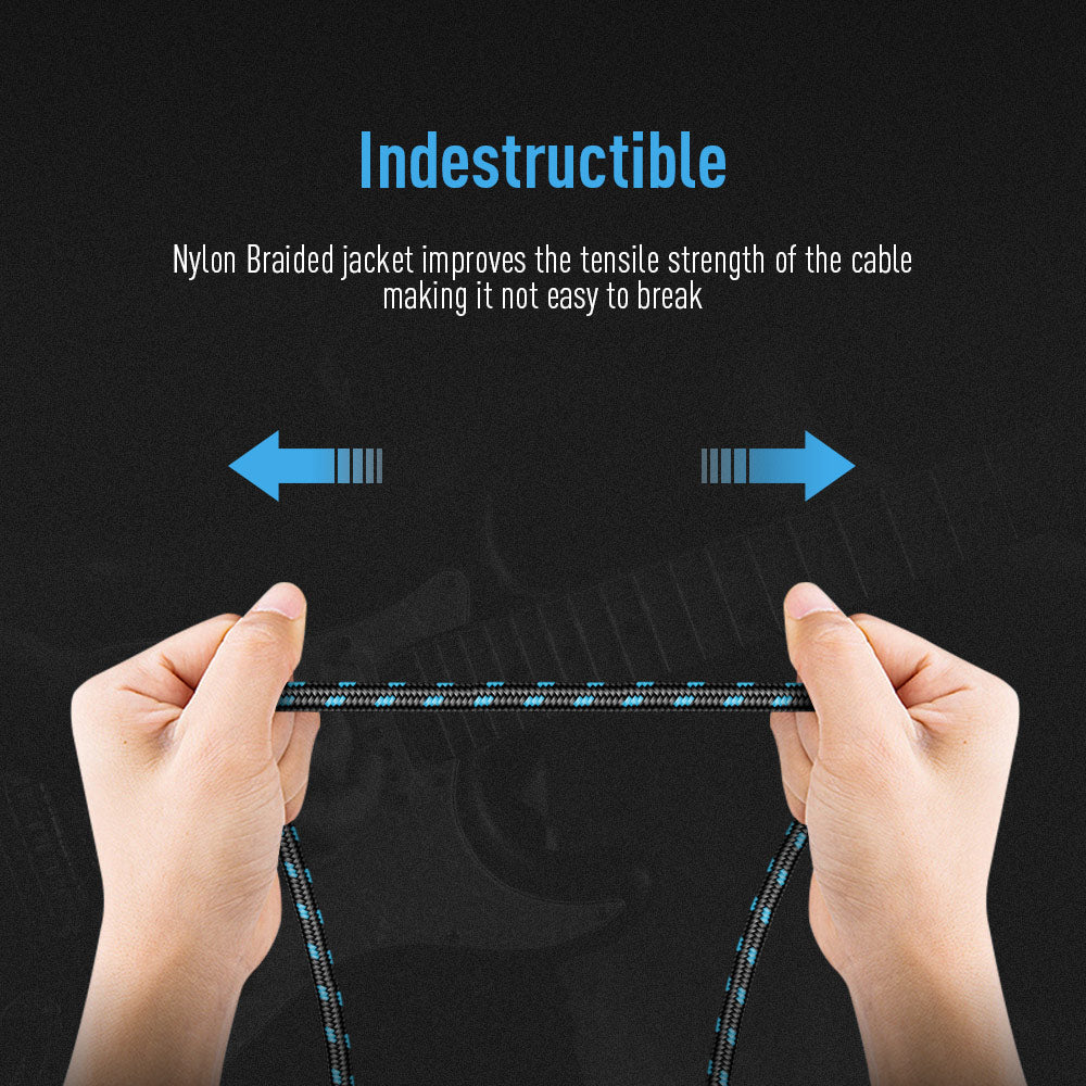 Instrument Cable (10ft/3m, Right Angle to Straight) - Sonicake