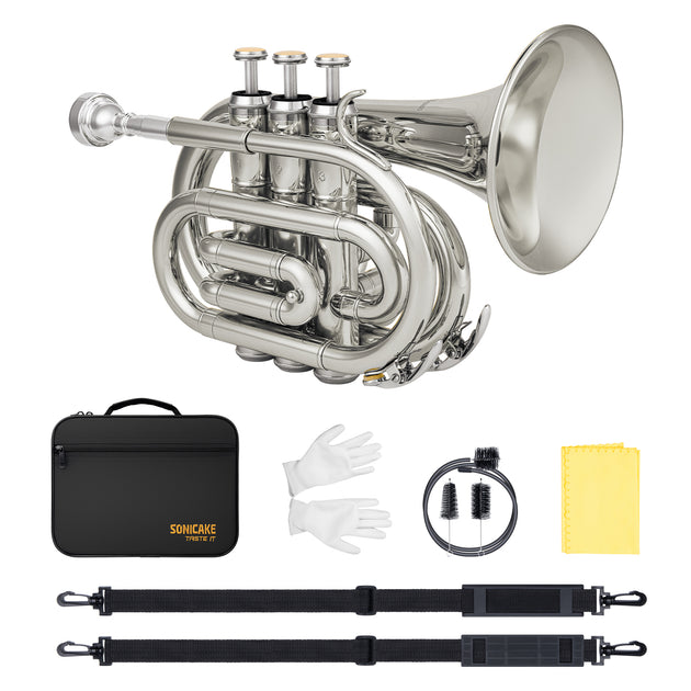 Bb Pocket Trumpet Brass Nickel - Sonicake