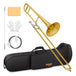 Bb Tenor Slide Trombone Brass Gold - Sonicake