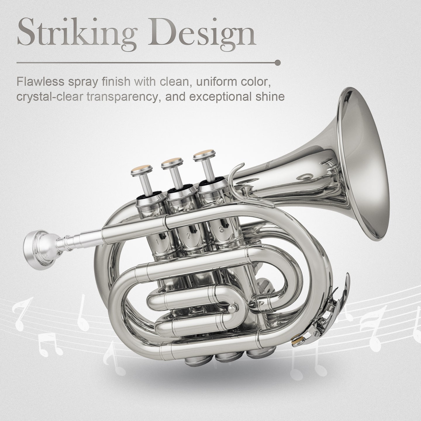 Bb Pocket Trumpet Brass Nickel - Sonicake