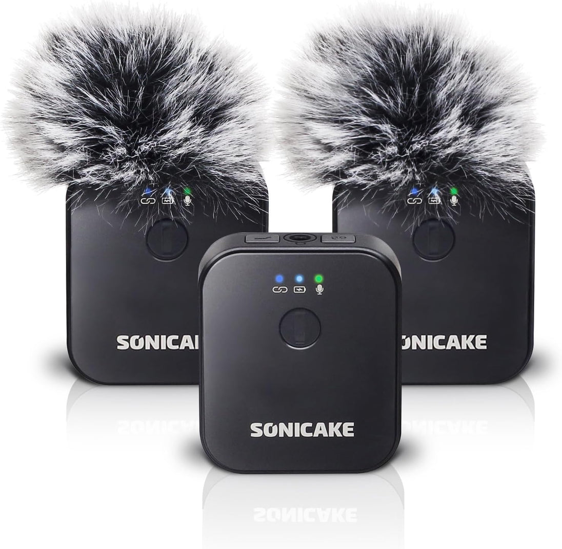 SONICAKE Wireless Lavalier Microphone System (2TX + 1RX) - Sonicake
