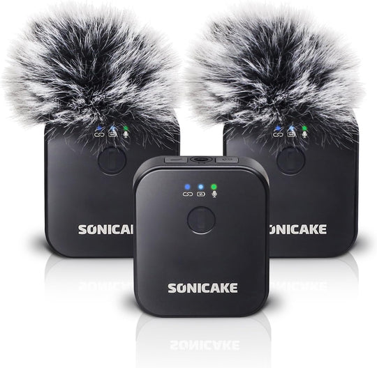 SONICAKE Wireless Lavalier Microphone System (2TX + 1RX) - Sonicake