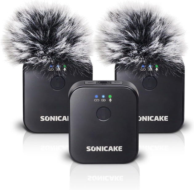 SONICAKE Wireless Lavalier Microphone System (2TX + 1RX) - Sonicake