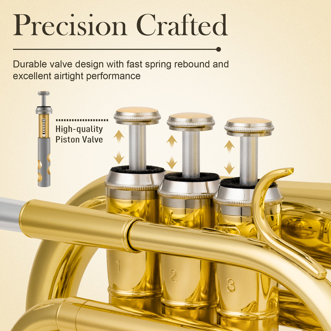 Bb Pocket Trumpet Brass Gold - Sonicake