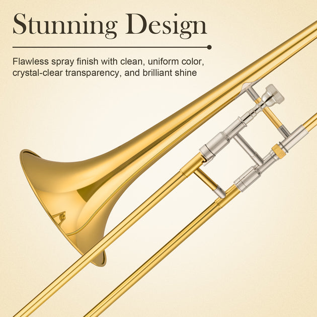 Bb Tenor Slide Trombone Brass Gold - Sonicake