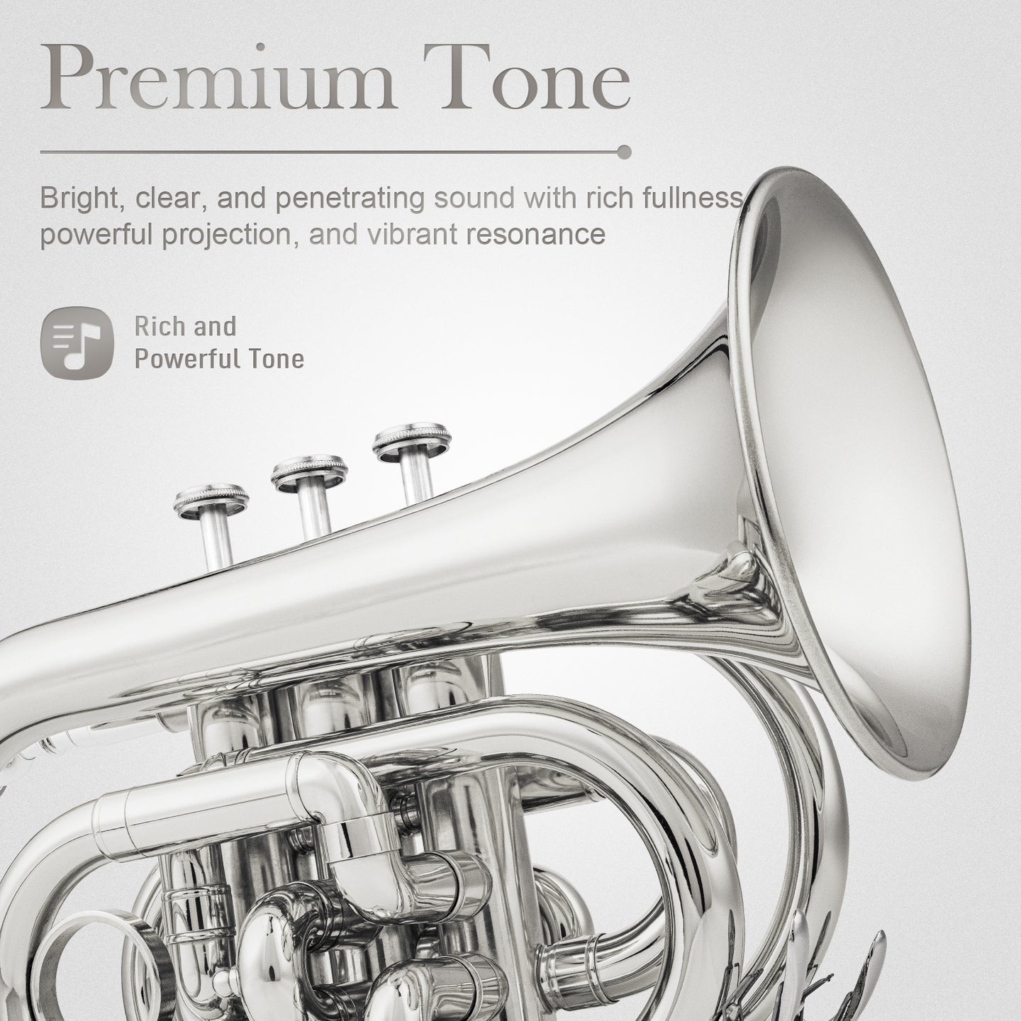 Bb Pocket Trumpet Brass Nickel - Sonicake