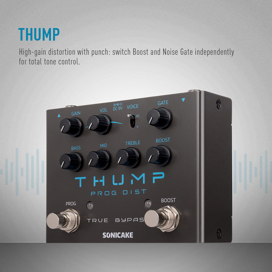 best boost pedal for high gain amps Sonicake Thump High-Gain Distortion Pedal with Boost & Noise Gate