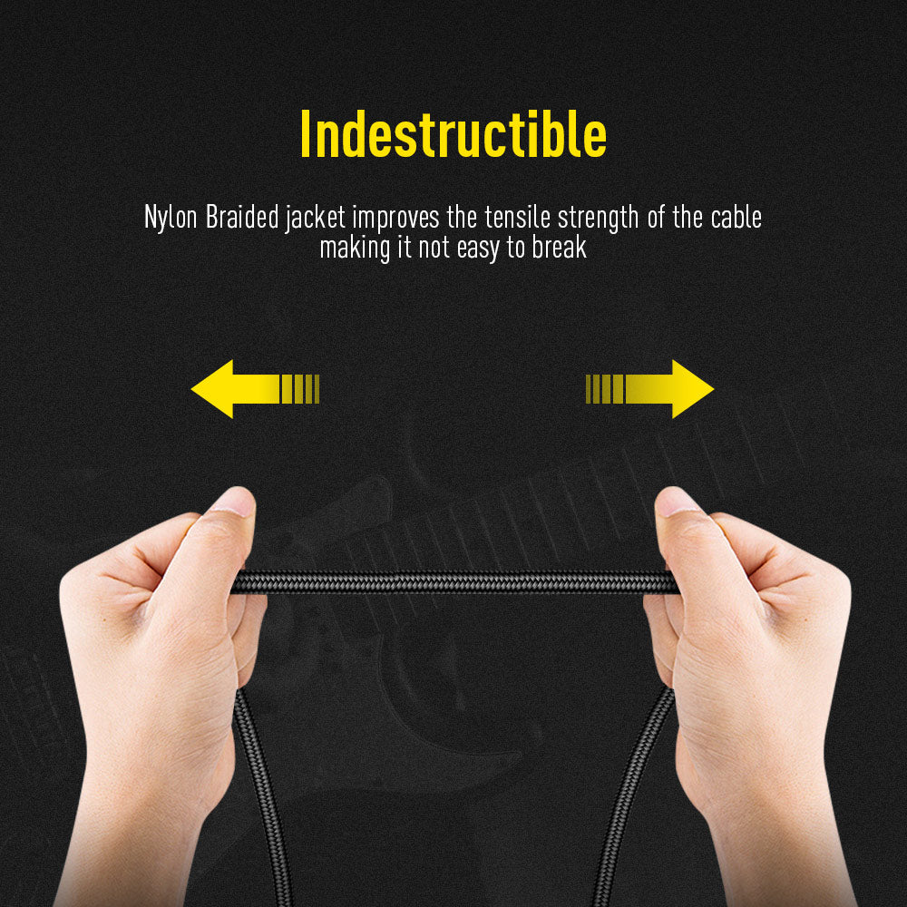 Instrument Cable (20ft/6m, Straight to Straight, Black) - Sonicake