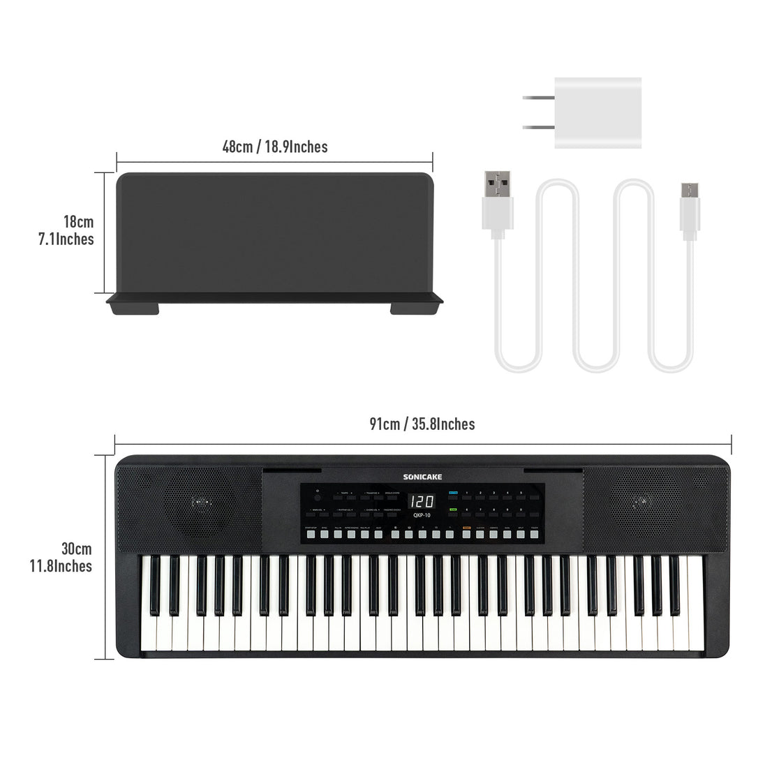 61 KEYS LED ELECTRONIC KEYBOARD - Sonicake