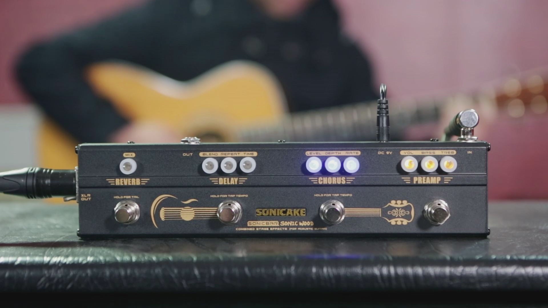 Sonicake Sonic Wood Akustikgitarre Multieffektpedal Preamp DI-Box